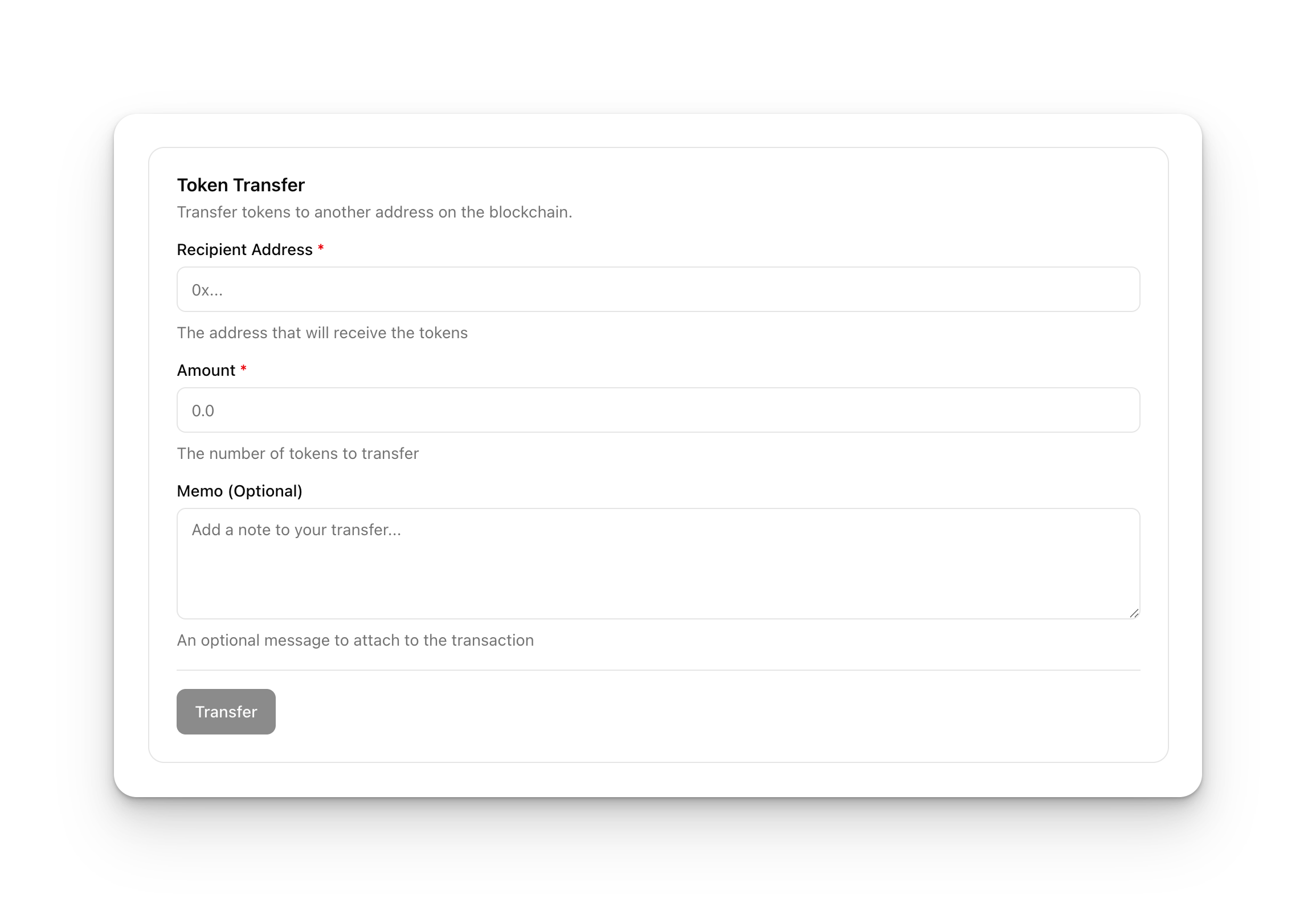 TransactionForm and dynamic fields in the example app
